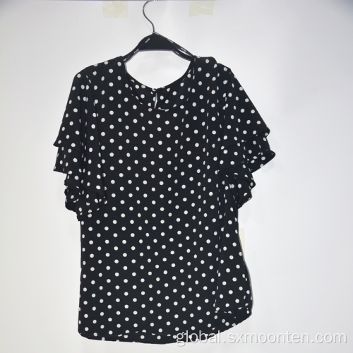 V Neck Ladies Tops Women Blouse Summer Fashion Hot Print Ladies Blouses Manufactory